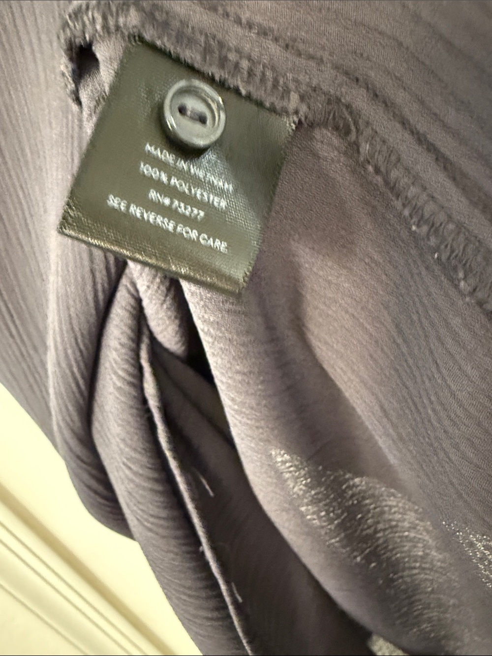 Simply Vera Verawang Women's Short Sleeve Button-Front Blouse in Slate Gray - Picture 5 of 7